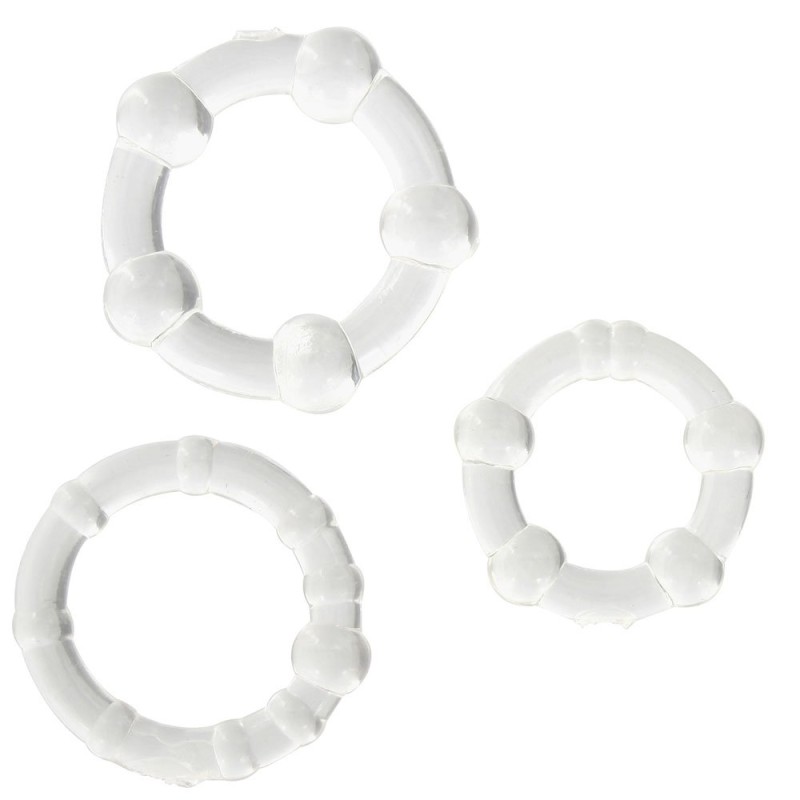 Conjunt de 3 anells de silicona transparents STAY HARD