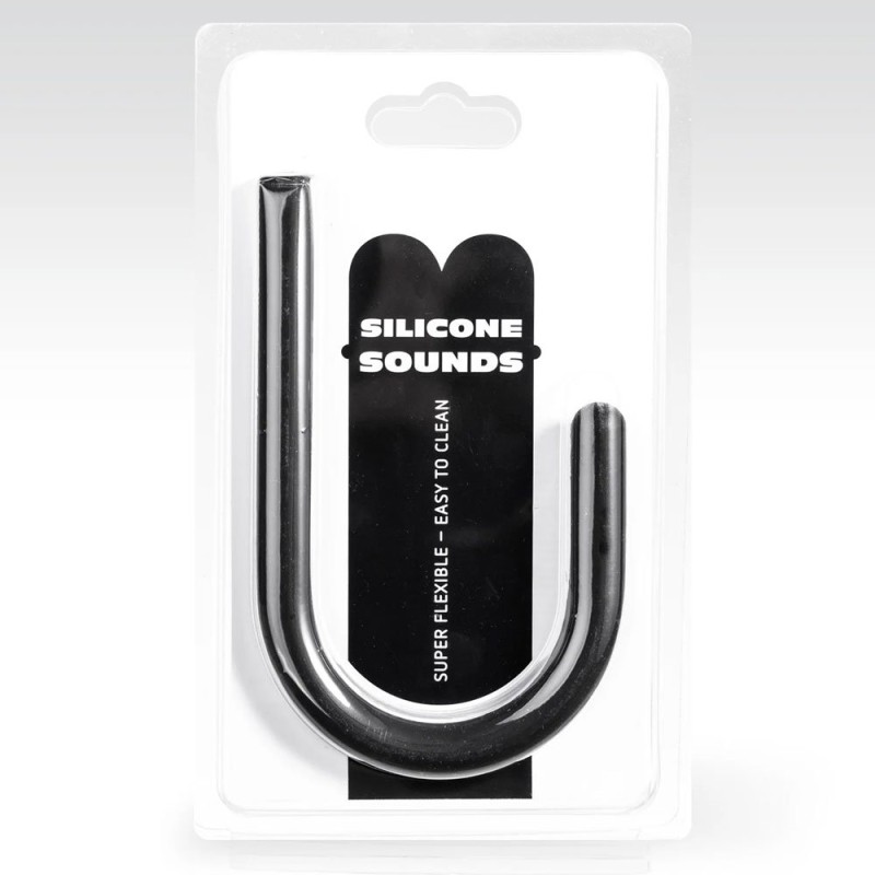 Sonda uretral flexible de silicona SU04 24 x 1,2 cm negra