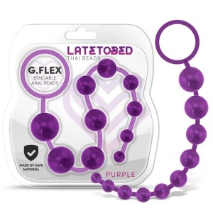 Perles anals progressives flexibles G.FLEX 30 x 2 cm de color lila