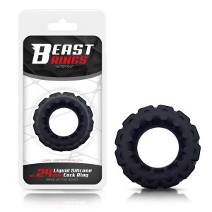 Anell de silicona per al penis de 2,4 cm Tyre Beast Rings negre