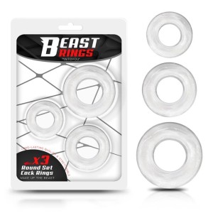 Conjunt de 3 anells per a galtes de 2, 2,5 i 3 cm Beast Rings transparents