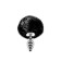 Tap de metall anal amb pompon negre FLUFFY TWIST S 7 x 2,8 cm Plata