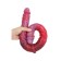 Dildo de doble silicona DUO TWIST vermell i rosa de 53 x 5,2 cm