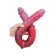 Dildo de doble silicona DUO TWIST vermell i rosa de 53 x 5,2 cm