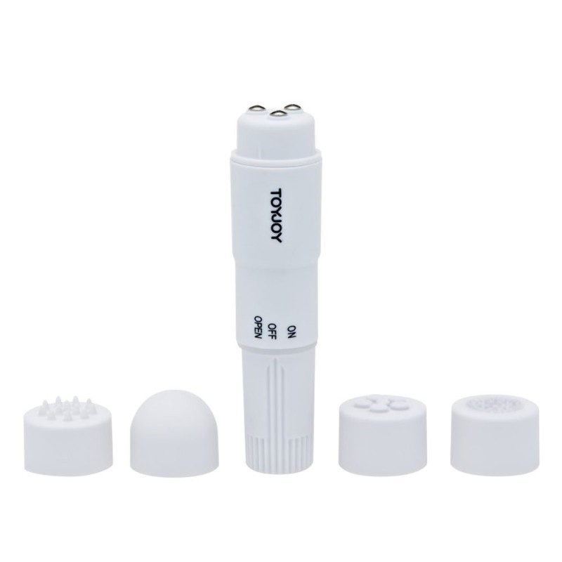 Clitoral Stimulator mit 4 austauschbaren Köpfen ToyJoy 10,5 x 2,5 cm Weiß