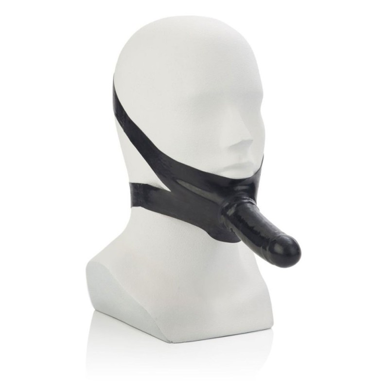 Strap-On mit Latex-Dildo zum Tragen im Mund ACCOMODATOR 14 x 4 cm Schwarz