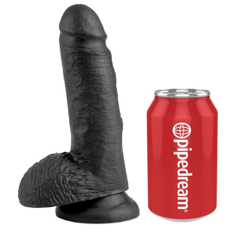 Realistischer Dildo King Cock 7" 19,4 x 4,5 cm Schwarz