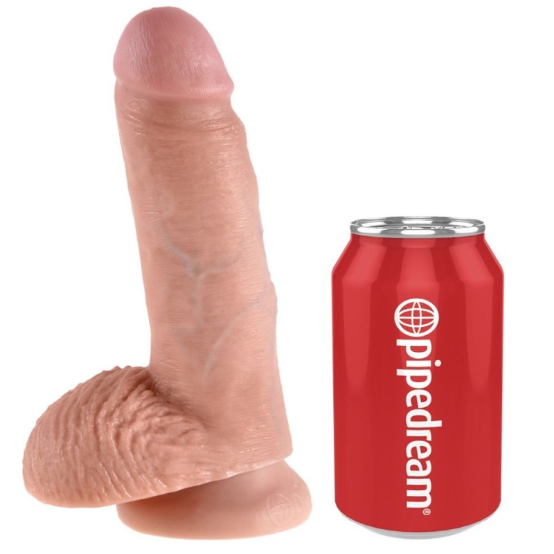 Realistischer Dildo King Cock 7" 19,4 x 4,5 cm Hautfarben