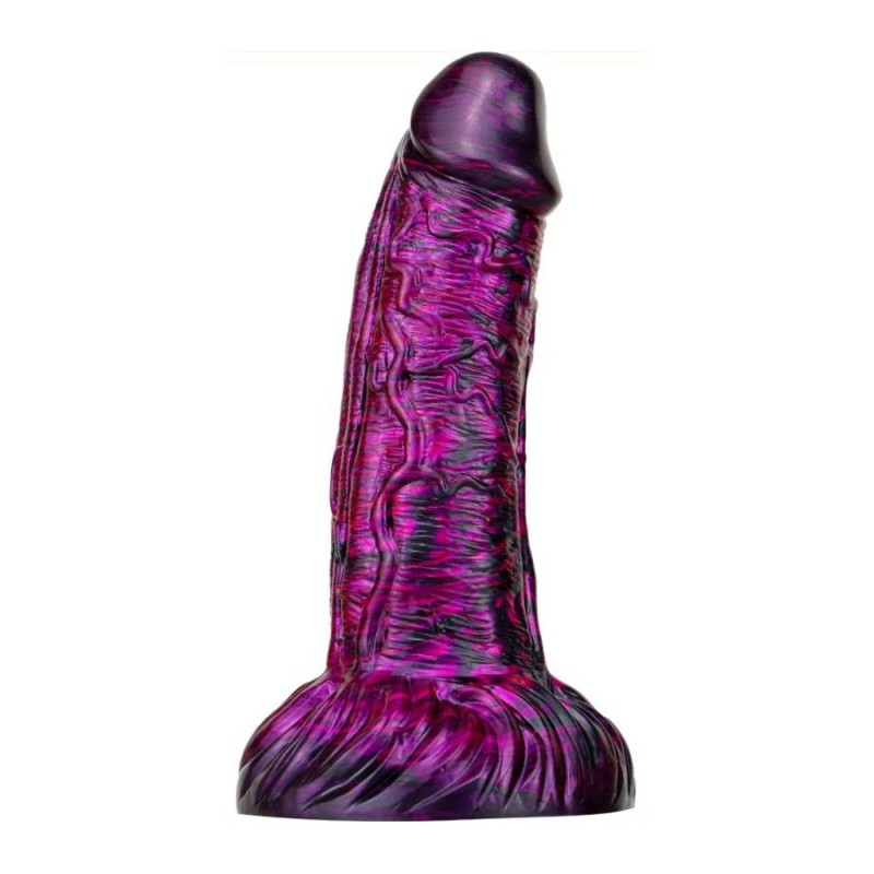 Silikon-Dildo GENTAX Fuchsia und Schwarz 20 x 5 cm