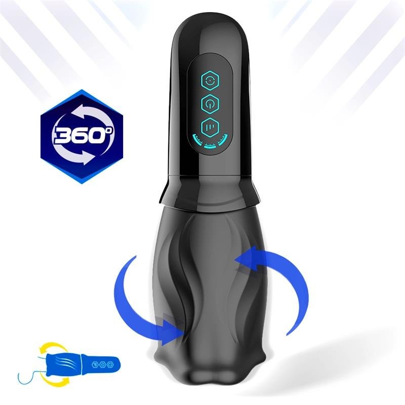 Silikon Penis Vibrator mit 360° Rotation CUPER Schwarz Wiederaufladbar