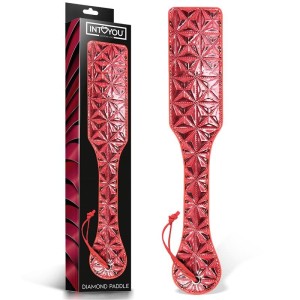 Spanking Paddle Veganes Leder Diamond Line Rot