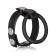 Doppelter Cockring aus Eco-Leder und Silikon BALL SPREADER CalExotic Schwarz