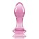 Analplug aus Glas mit Juwel CRYSTAL GEM, handgefertigt, 9 x 3,2 cm, mit rosa Edelstein