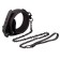 Halsband mit Leine aus veganem Leder in Schwarz Schatten Schwarz