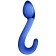 Glas Analplug mit Schwanz CHAMP 17 x 4 cm Blau