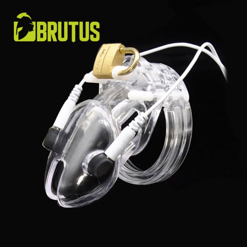 Chastity Belt for Penis with Electric Discharge VOLT CAGE Transparent