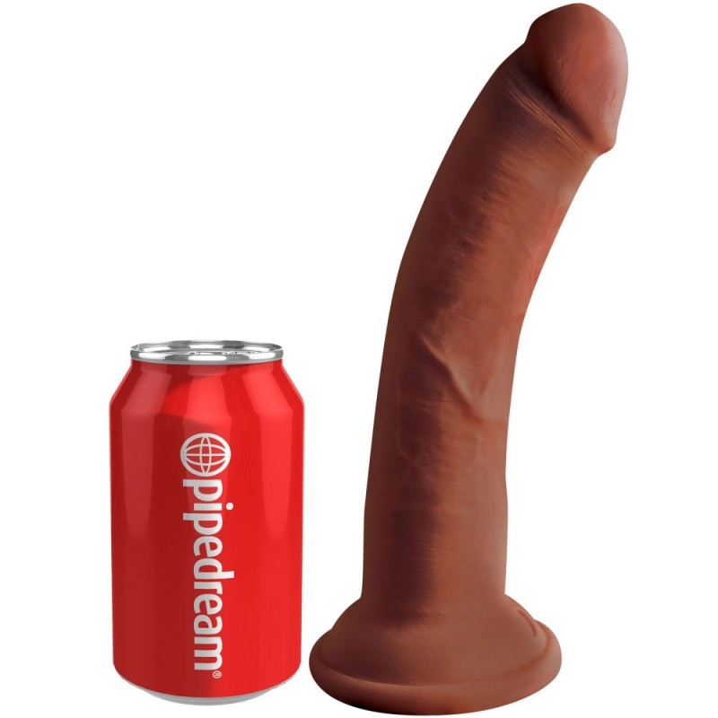 Realistic Dildo King Cock 3D TRIPLE DENSITY 23 x 4.7 cm Dark Skin