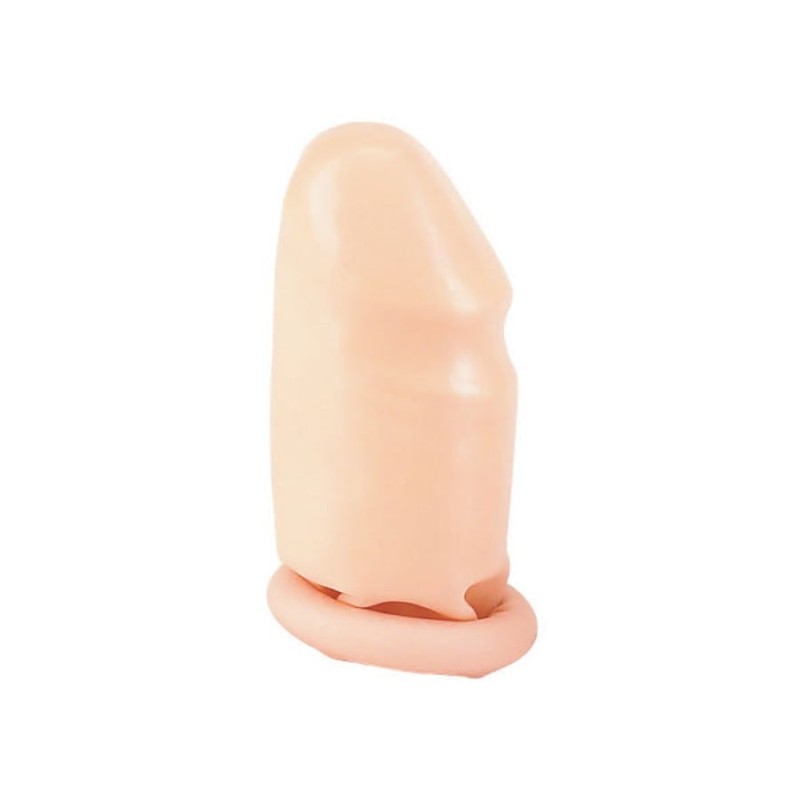 Penis Sheath Latex Extender SMOOTH +4 cm Light Skin