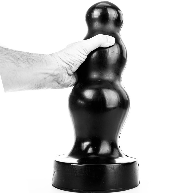 Giant Progressive Anal Dildo ROTOR All Black 38 x 12 cm Black