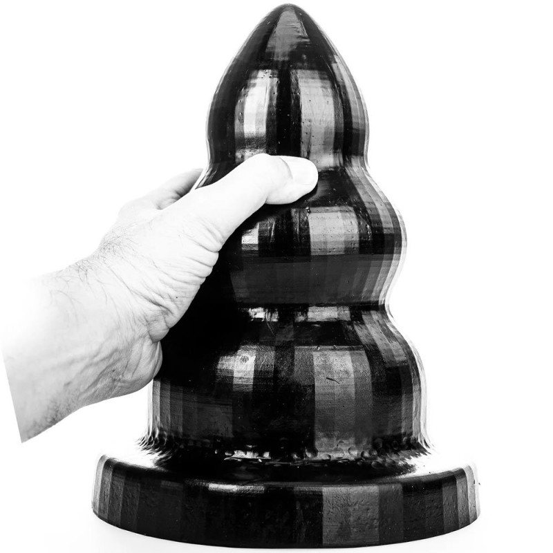 Giant Progressive Anal Plug TRIPLE PLEASURE L 26 x 15 cm Black