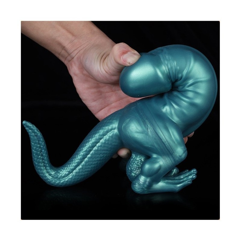 Silicone Dildo DINOSAUR Petroleum Blue 25 x 5 cm