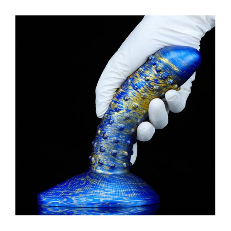 Silicone Dildo FANTASY SAPERLI Blue and Gold 21 x 4.5 cm