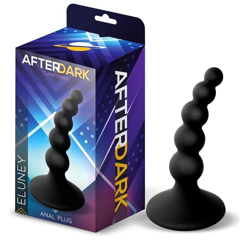 Silicone Anal Plug with Progressive Spheres ELUNEY 9 x 2.4 cm Black