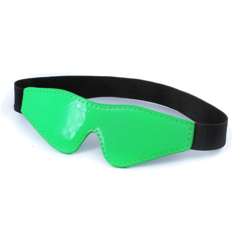 Elastic eye mask in vegan leather ELECTRA green