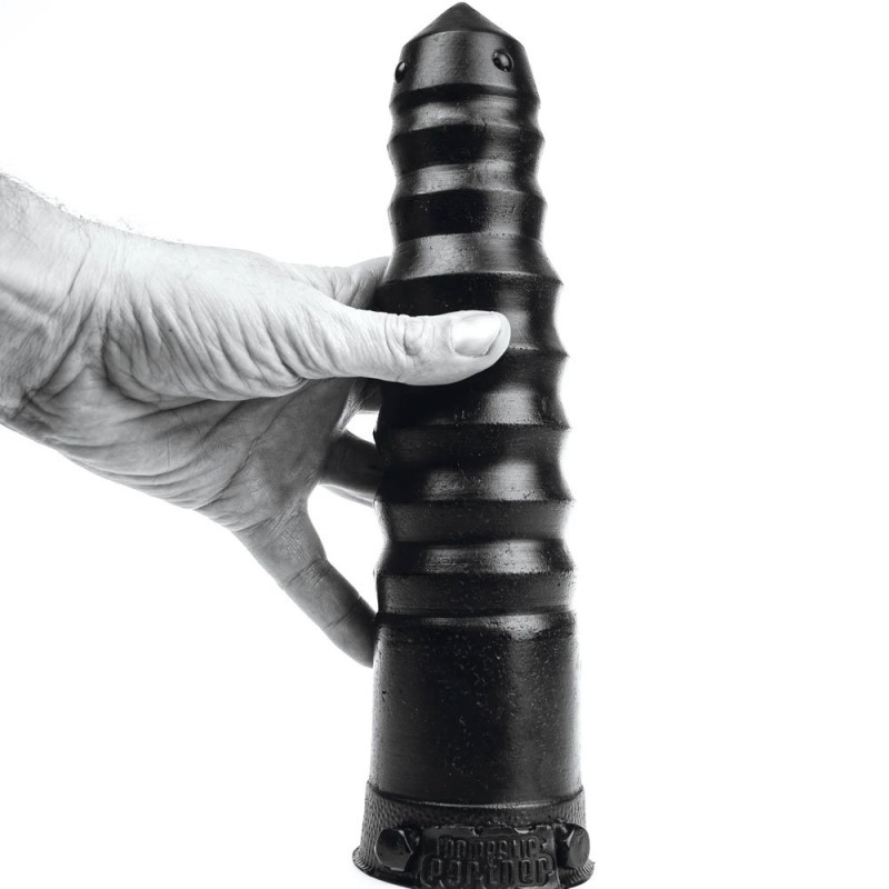 Giant Ultra Stimulating Dildo NAV61B by Domestic Partner measuring 31 x 7 cm in Black.