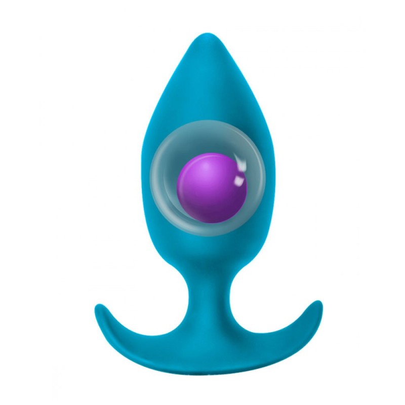 Anal Plug in Silicone with Oscillating Spheres in Metal INSATIABLE 10.5 x 4 cm Blue 