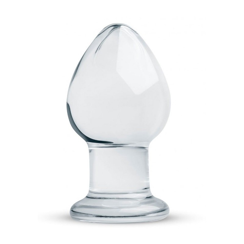 Anal plug N.26 Gildo Hand-made in glass 9 x 4.3 cm Transparent
