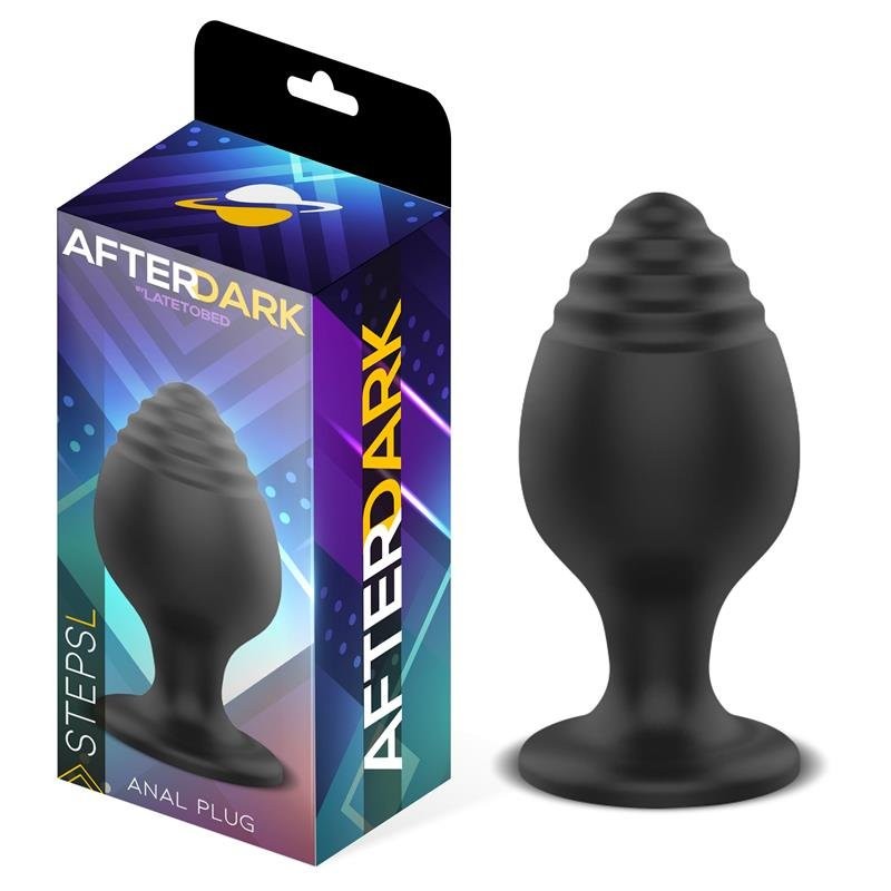 Silicone Anal Plug STEPS L 9 x 4.5 cm Black