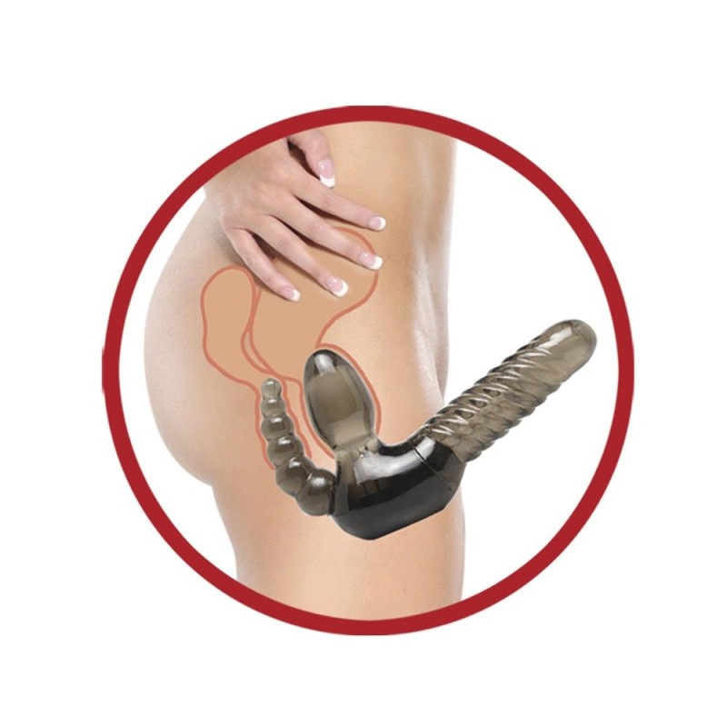 Strapless Strap-On with Anal Stimulator Fetish Fantasy Series 19.5 x 3.8 cm Black