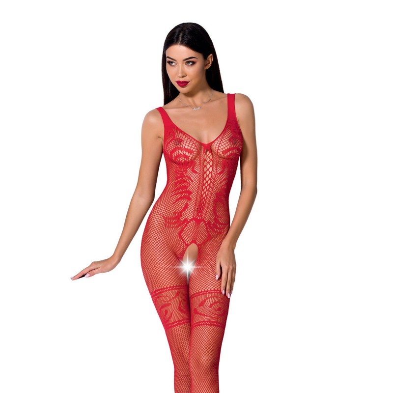 Crotchless Sexy Bodystocking in Red - One Size BS069
