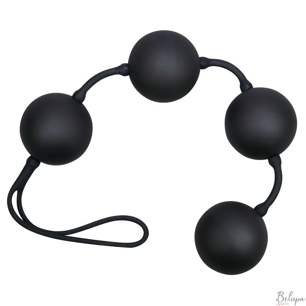 Oscillating Silicone Balls VELVET 24 x 3.5 cm Black