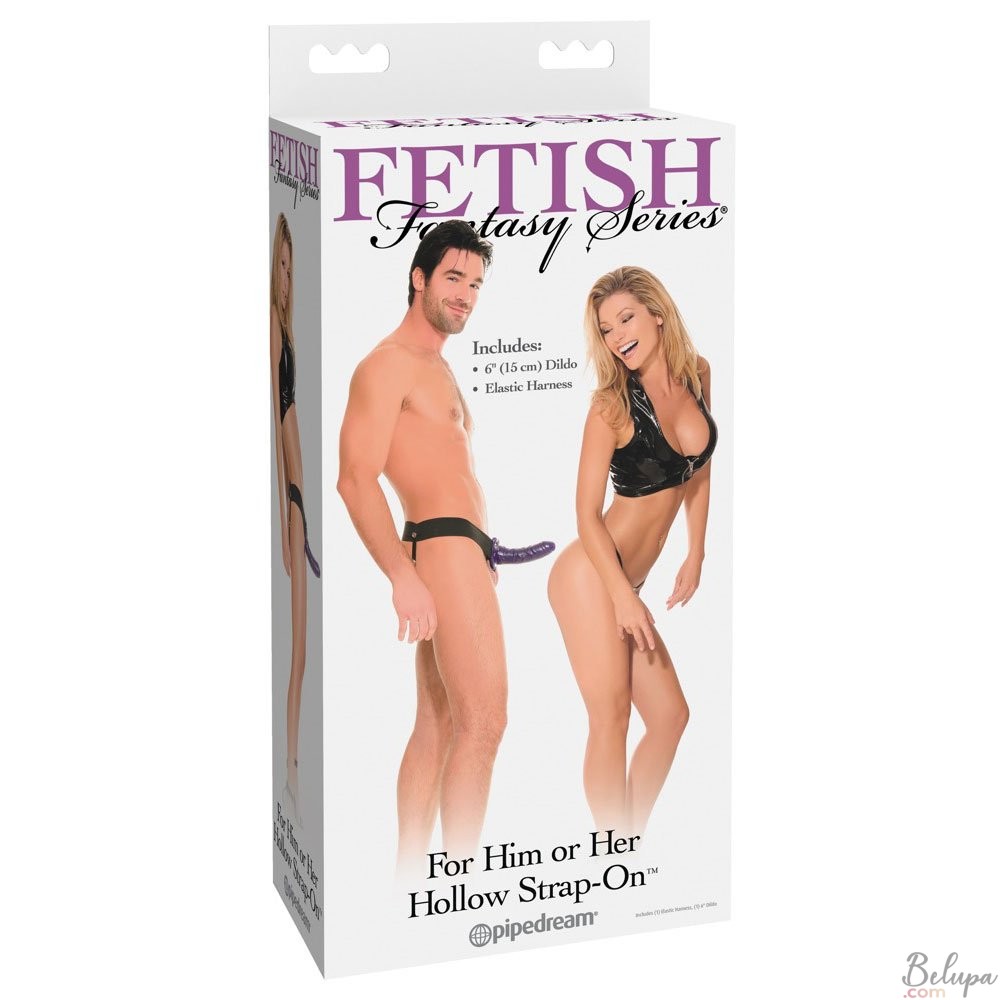 Strap-On with Hollow Dildo Fetish Fantasy 16.5 x 4.2 cm Purple