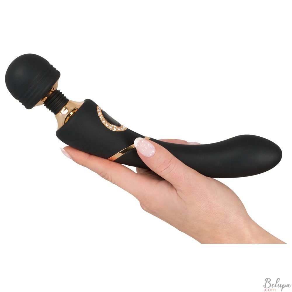 Magic Wand 2 in 1 Silicone Massager Cleopatra 24.2 x 4.3 cm Black Rechargeable