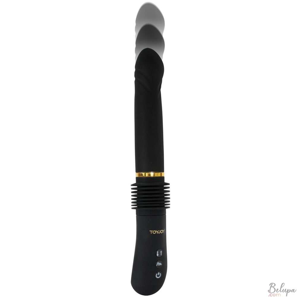 Silicone Thrusting Vibrator 31 x 3.5 cm Rechargeable Black 