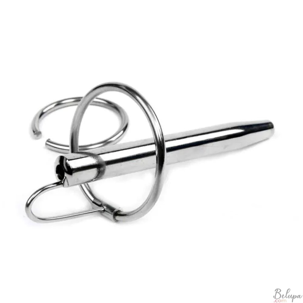 Urethral Dilator with Central Hole 7.5 x 0.8 cm Black Label Silver