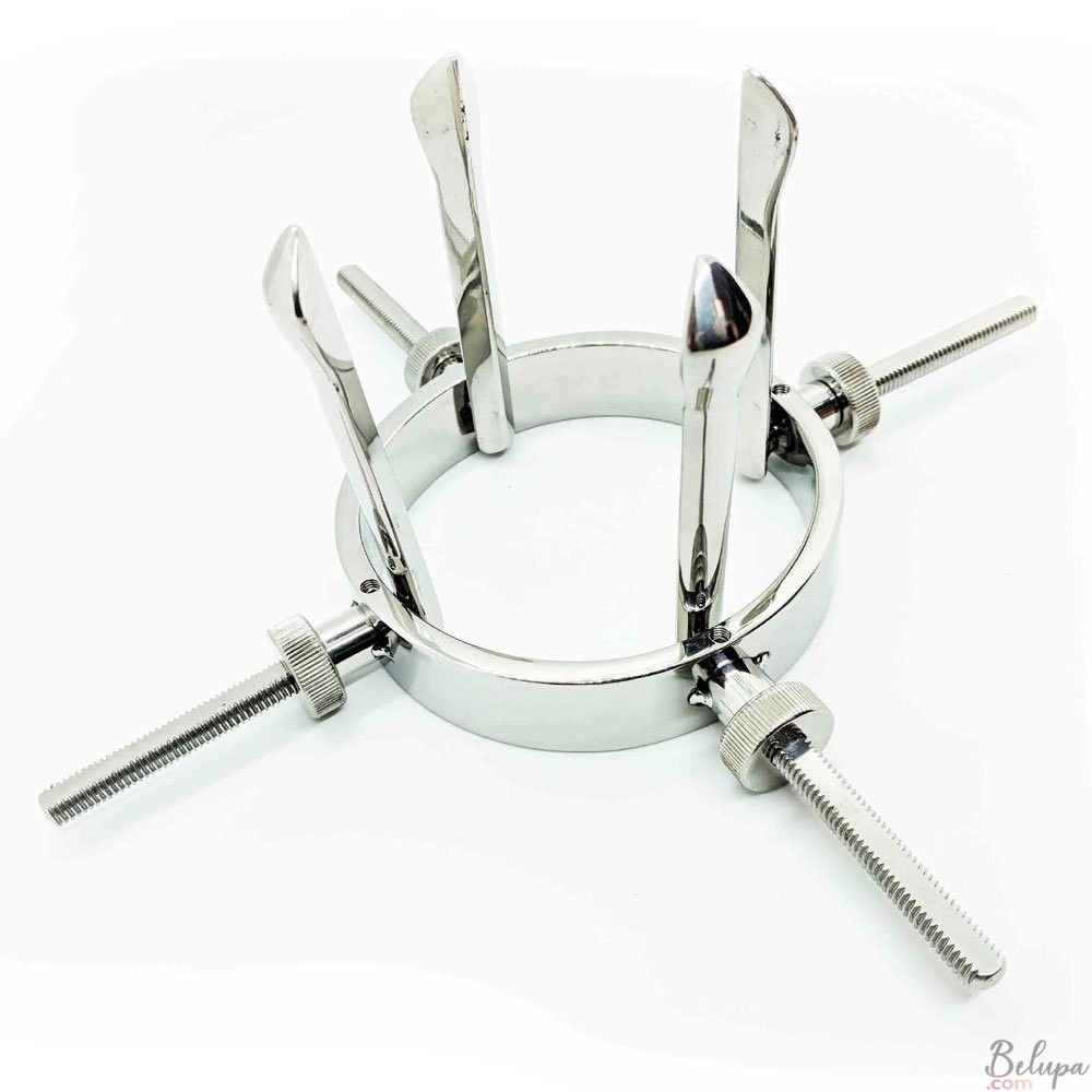 Anal Dilator Up to 8 cm HE4 in Stainless Steel Silver color