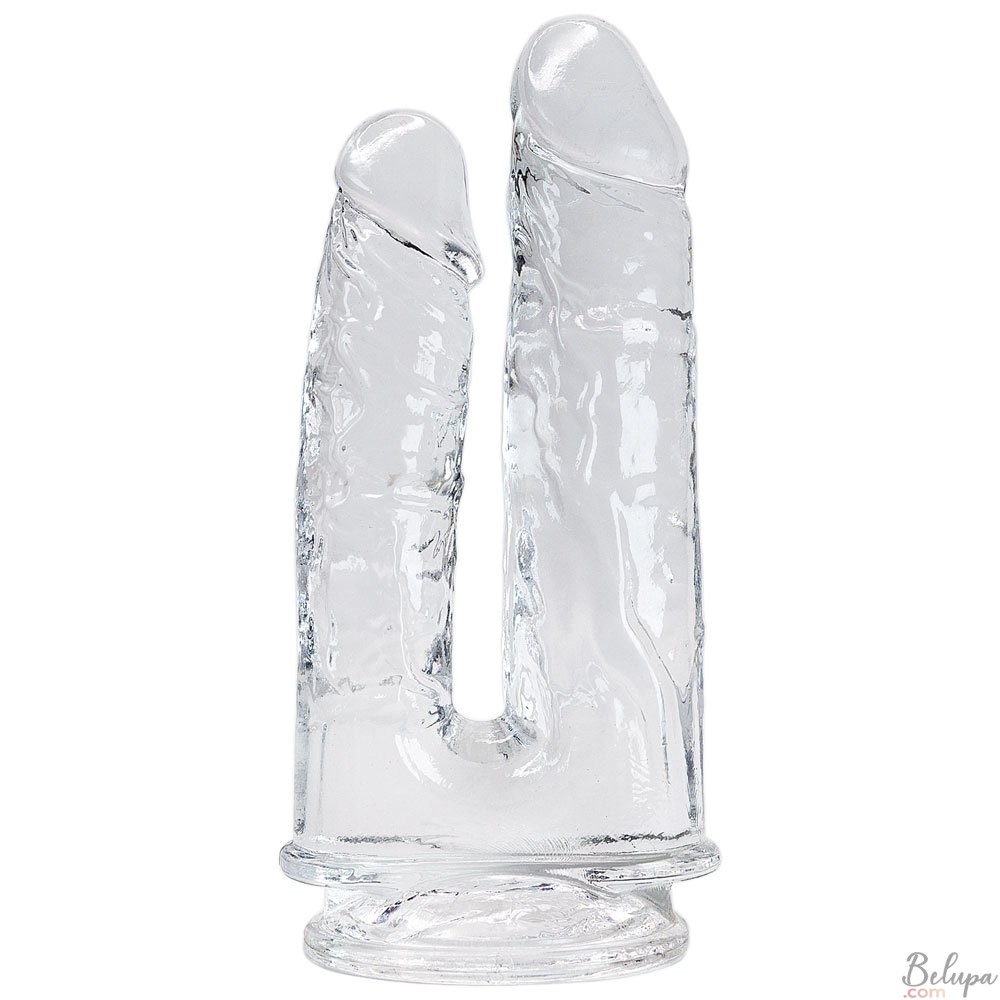 Realistic Double Dildo IMPERIUM 19 x 4.3 cm and 17 x 3.3 cm Transparent
