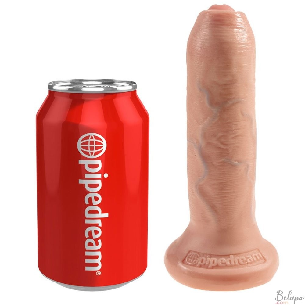 Realistic uncut Dildo KING COCK 6" 17 x 4 cm Light Skin