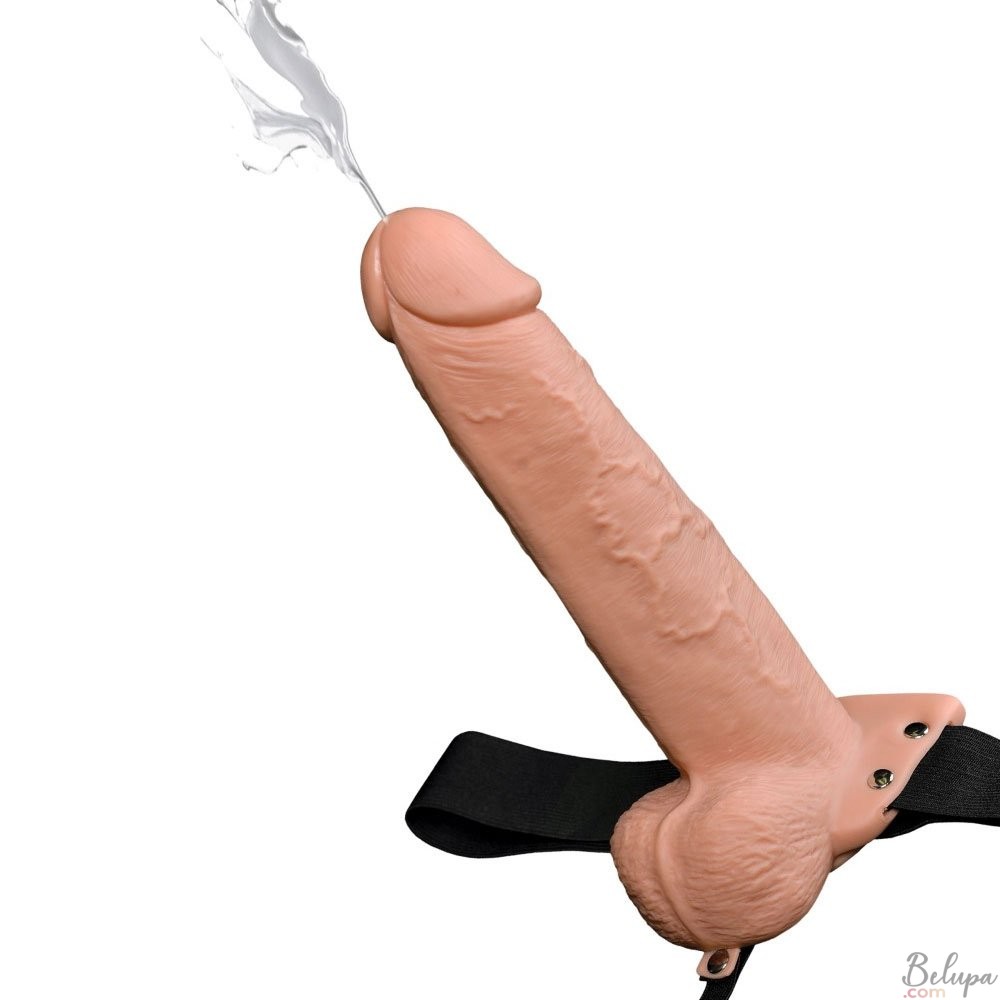 Strap-On with Ejaculating Hollow Dildo Fetish Fantasy 22 x 5.4 cm Light Skin