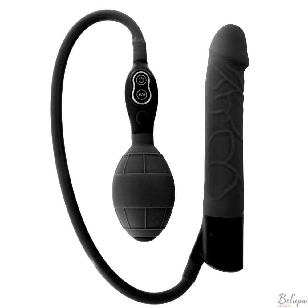 Inflatable Realistic Silicone Vibrator Seven Creations 20 x 10 cm Black