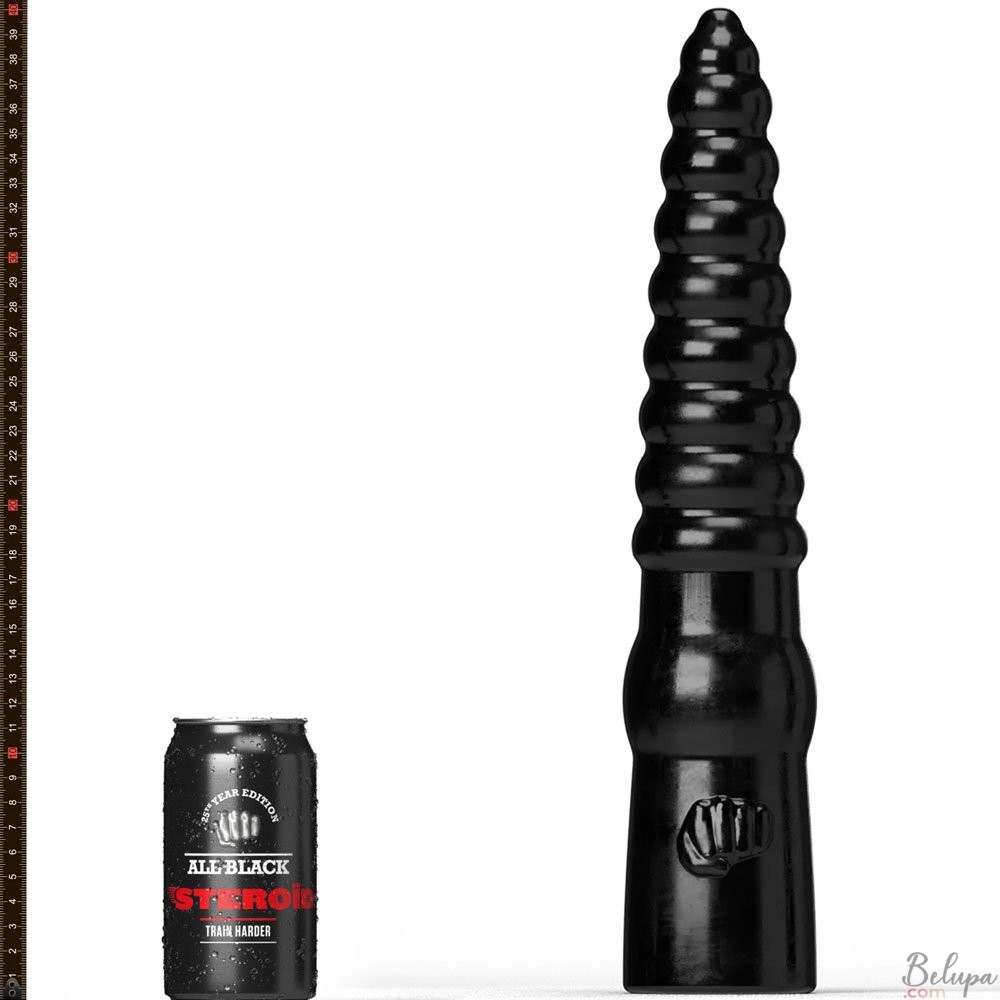 Giant Anal Dildo THE HOME RUN All Black Steroid 39.5 x 7.7 cm Black