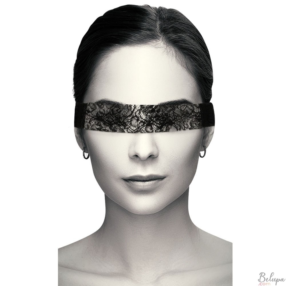 Blindfold in Elegant Lace COQUETTE width 4 cm Black