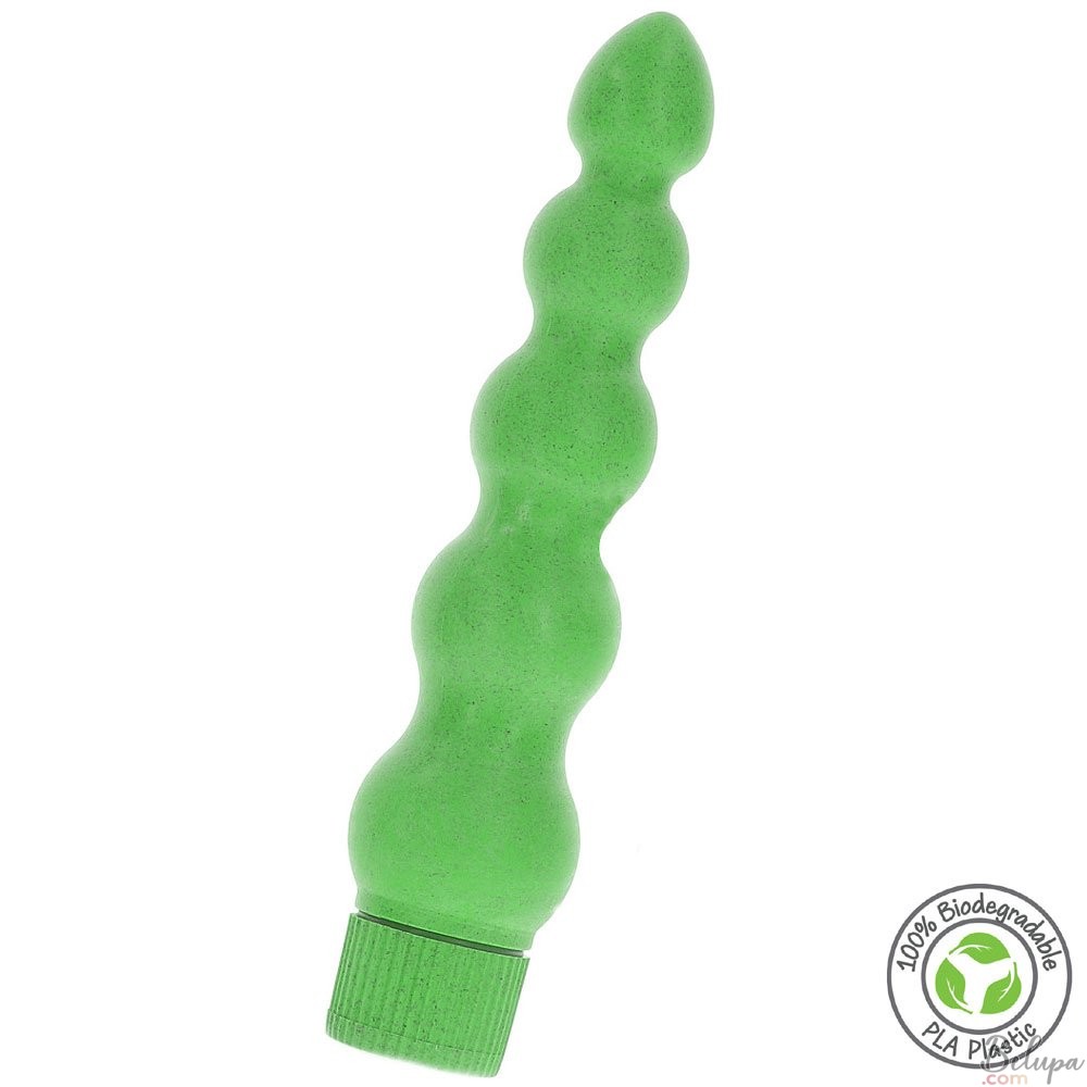 Progressive vibrator in 100% biodegradable PLA 18.5 x 4 cm Green