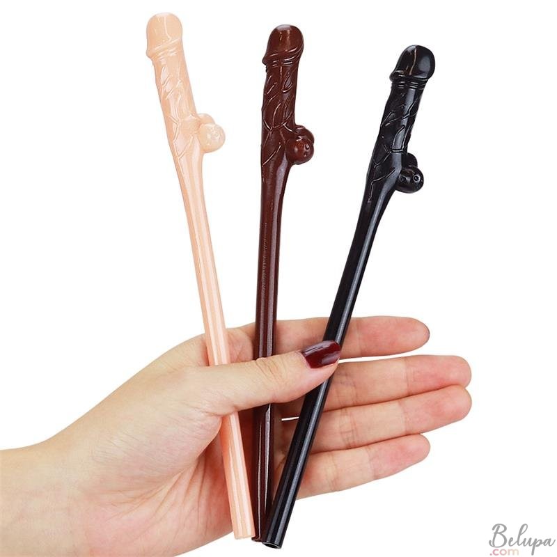 Penis-shaped Straws WILLY 18.5 x 0.7 cm Multicolor x 9