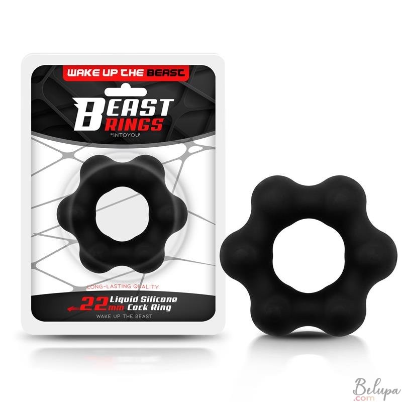 Silicone Cockring 2.2 cm Beast Rings Flower Black