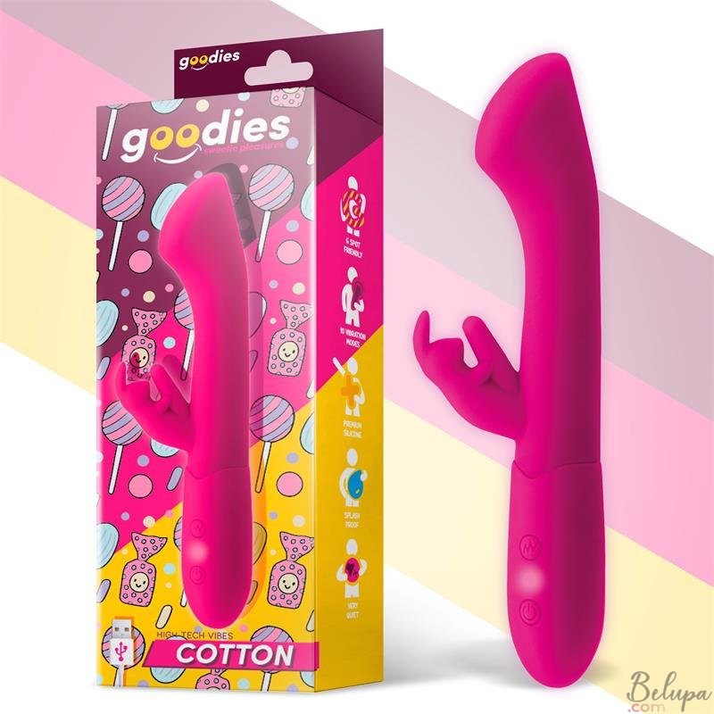 Rabbit Vibrator in Silicone COTTON 19 x 3.5 cm Fuchsia Rechargeable